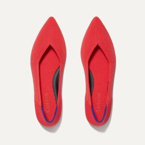 ROTHY’S The Point II Toe Ballet Flats Shoes Red Women 8.5 RUN SMALL 7.5-8